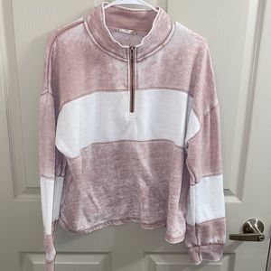 crop top quarter zip sweatshirt